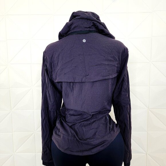 Lululemon Women's Houndstooth Swift Black Full-Zip Windbreaker Relay Jacket Sz M - Picture 5 of 8